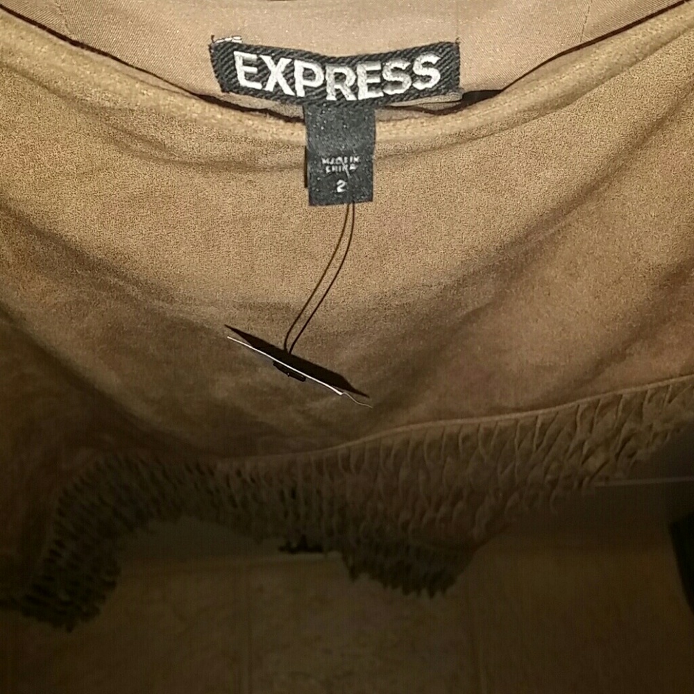 Express faux suede fringe pencil skirt - Picture 3 of 7